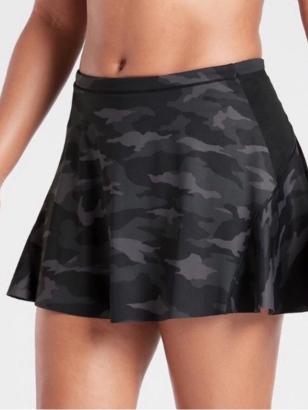 Athleta Black & Charcoal Camo Skater Skirt